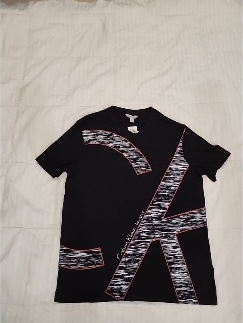 CALVIN KLEIN Jeans MENS SHORT SLEEVE COTTON T-SHIRT sz L Black India RN#365443
